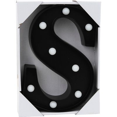 Luminária Led Decorativa Letra S Cazza Preta