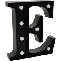 Luminária Led Decorativa Letra E Cazza Preta