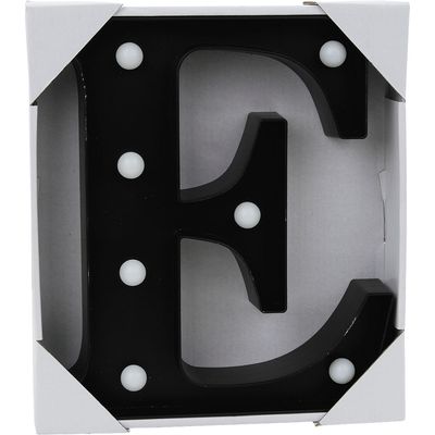 Luminária Led Decorativa Letra E Cazza Preta