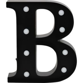 Luminária Led Decorativa Letra B Cazza Preta Menor preço em Luminária Led Decorativa Letra B Cazza Preta