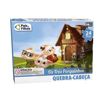 Quebra-Cabeça - 24 Peças - Os Três Porquinhos - Pais e Filhos