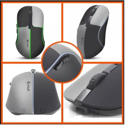 Mouse Gamer Sem Fio Wireless Usb Bluetooth 1600 Dpi Led RGB Cor Preto/Cinza