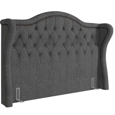 Cabeceira Cama Box Casal 140 cm P05 Lisboa Linho Cinza Escuro - Lyam Decor