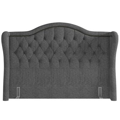 Cabeceira Cama Box Casal 140 cm P05 Lisboa Linho Cinza Escuro - Lyam Decor