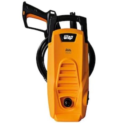 Lavadora de Alta Pressão Wap Ágil 1800 Compacta com Jato de Água Leque e Concentrado, 1300PSI e Sistema Stop Total - 1400W Preta/Amarela