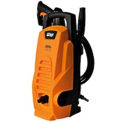 Lavadora de Alta Pressão Wap Ágil 1800 Compacta com Jato de Água Leque e Concentrado, 1300PSI e Sistema Stop Total - 1400W Preta/Amarela