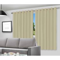 Blackout para Varão Dupla Face 280x250cm Ilhós Vida Pratika Bege