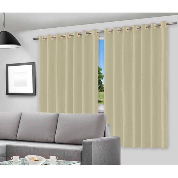 Blackout para Varão Dupla Face 280x250cm Ilhós Vida Pratika Bege