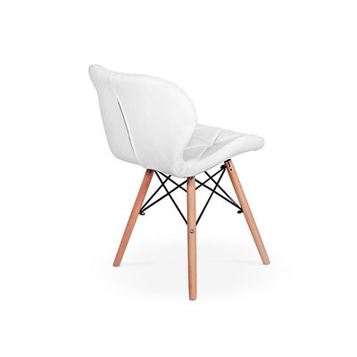 Conjunto Mesa Jantar Eiffel Preta e 04 Cadeiras Slim Branca