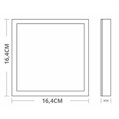 10 Painéis Placa De Led Taschibra 12w Lys Quadrado Sobrepor 6500k Luz Fria