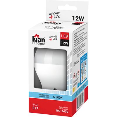 Kit com 6 Lâmpadas Led 12W Kian Branca Bivolt