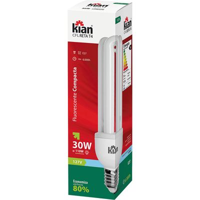Lâmpada  Eletrônica Compacta 30W 3U Kian 127V Branca