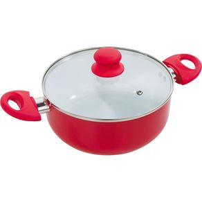 Caçarola 22cm Cerâmica com Tampa Vidro Casa do Chef Vermelho Bordô Menor preço em Caçarola 22cm Cerâmica com Tampa Vidro Casa do Chef Vermelho Bordô