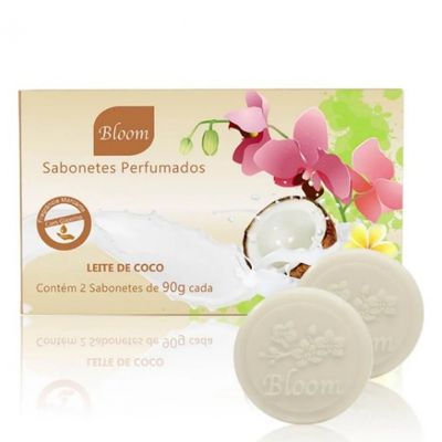 Estojo c 2 Sabonetes Perfumados Bloom Leite de Côco (1121C)