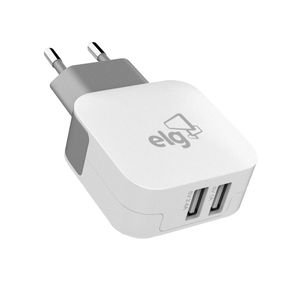 Carregador-de-Parede-Universal-2-USB-ELG-WC124A-Branco