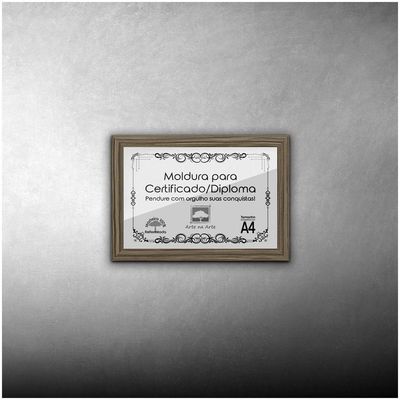 Kit 3 Certificados/Diplomas A4 Com Tela De Acetato E Mdf Titulo Moldura Madeira
