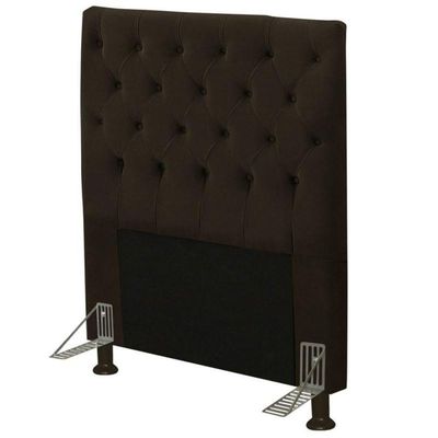 Cabeceira Cama Box Solteiro 90Cm Cristal Suede Chocolate