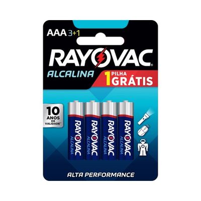 Pilha Palito Alcalina Rayovac Leve 4 Pague 3