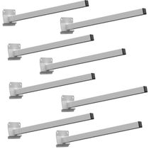 08 Suportes Refletor Base Inclinada Braço 30 Cm 08 Cj - Branco