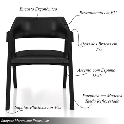 Conjunto Mesa de Jogos Carteado Bellagio Tampo Reversível e 4 Cadeiras Madeira Poker Base Estrela PU Preto/Preto G42 - Gran Belo