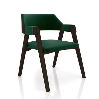 Conjunto Mesa de Jogos Carteado Bellagio Tampo Reversível e 4 Cadeiras Madeira Poker Base Estrela Veludo Verde/Capuccino G42 - Gran Belo
