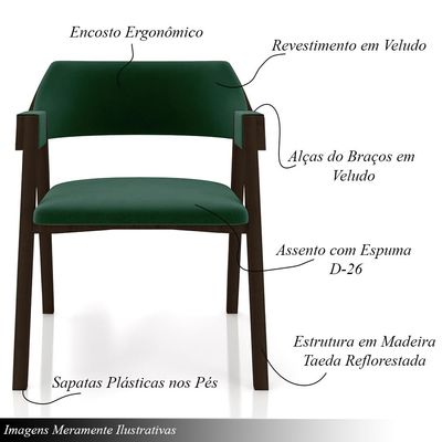 Conjunto Mesa de Jogos Carteado Bellagio Tampo Reversível e 4 Cadeiras Madeira Poker Base Estrela Veludo Verde/Capuccino G42 - Gran Belo