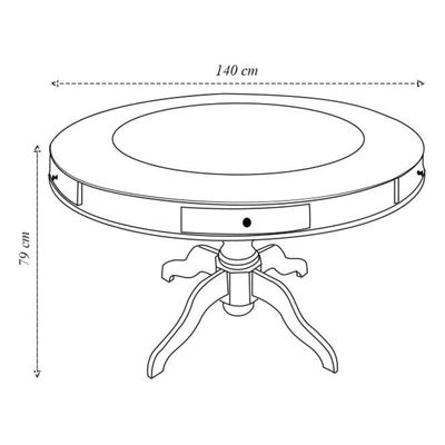Mesa de Jogos Carteado 6 Lugares Bellagio com Gavetas e Tampo Reversível com Tecido Imbuia/Verde G42 - Gran Belo