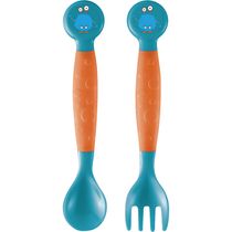 Kit Garfo e Colher Flexível BB247 Multikids Laranja Sortido