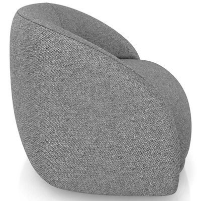 Poltrona Decorativa Giratória Angelina M03 Linho Cinza Escuro - Lyam Decor