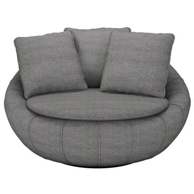 Kit 02 Poltronas Para Sala De Estar Decorativa Giratória Kira M03 Linho Cinza - Lyam Decor