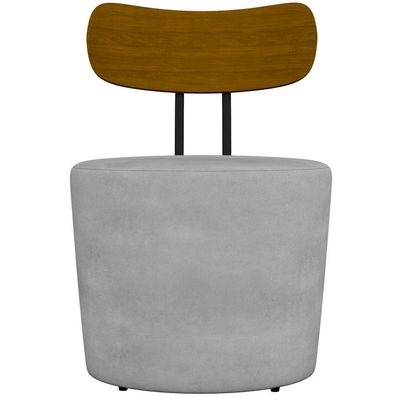 Kit 02 Poltronas Para Sala De Estar Decorativa Base Fixa Luara M03 Veludo Cinza - Lyam Decor