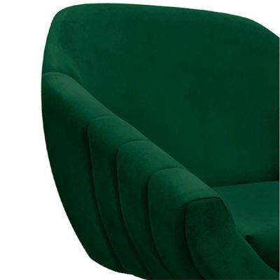 Poltrona Giratória Giovana Suede Base Madeira Drossi Verde