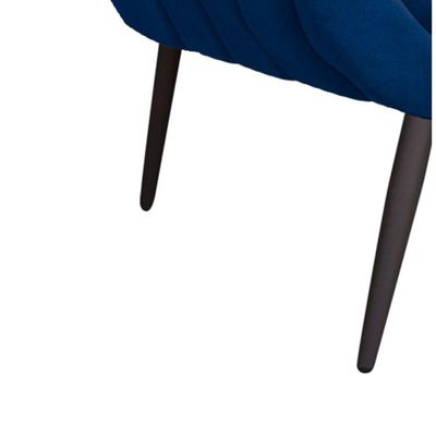 Kit 02 Poltronas Giovana Suede Azul Marinho Pés Palito Ferro