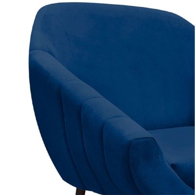 Kit 02 Poltronas Giovana Suede Azul Marinho Pés Palito Ferro