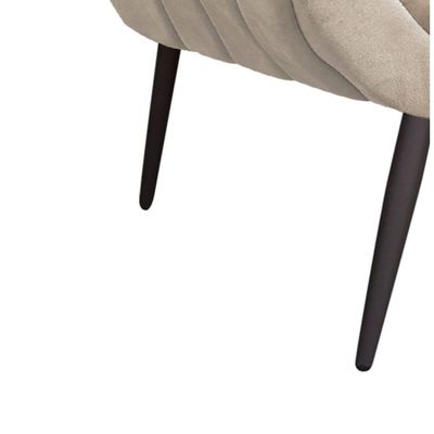 Kit 02 Poltronas Giovana Suede Bege Pés Palito Ferro Drossi