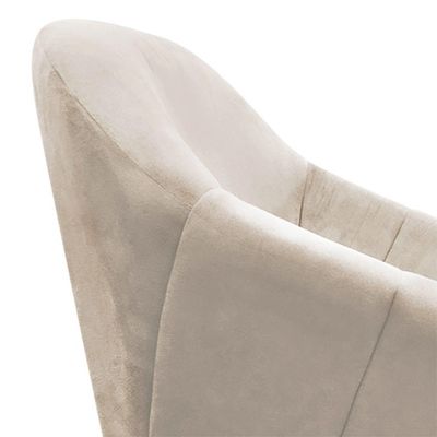 Kit 02 Poltronas Giovana Suede Bege Pés Palito Ferro Drossi