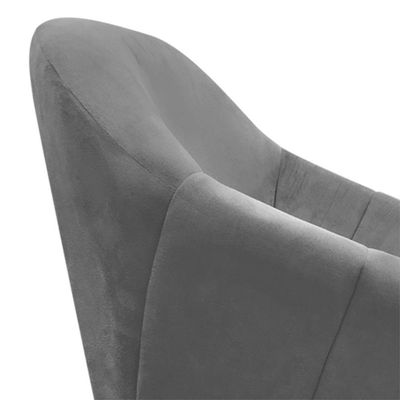 Kit 02 Poltronas Giovana Suede Grafite Pés Palito Ferro