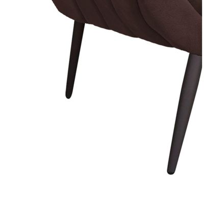 Kit 02 Poltronas Giovana Suede Marrom Pés Palito Ferro
