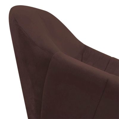 Kit 02 Poltronas Giovana Suede Marrom Pés Palito Ferro