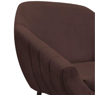 Kit 02 Poltronas Giovana Suede Marrom Pés Palito Ferro