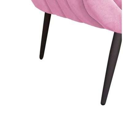 Kit 02 Poltronas Giovana Suede Rosa bebê Pés Palito Ferro