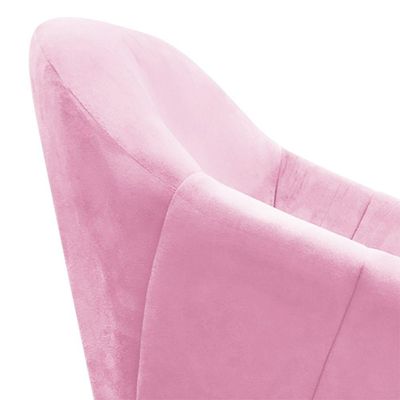 Kit 02 Poltronas Giovana Suede Rosa bebê Pés Palito Ferro