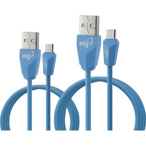 Cabo-Micro-USB-com-2-Pecas-1m-2m-ELG-Azul-