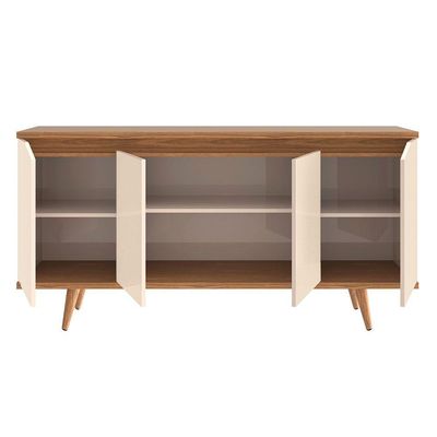 Aparador Buffet 4 Portas Kira Off White E Noce