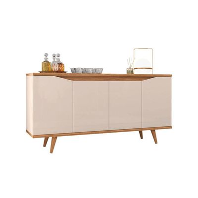 Aparador Buffet 4 Portas Kira Off White E Noce