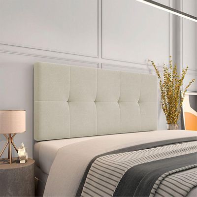 Cabeceira Painel Nina Para Cama Box Casal 140 Cm Linho Grosso Bege A19