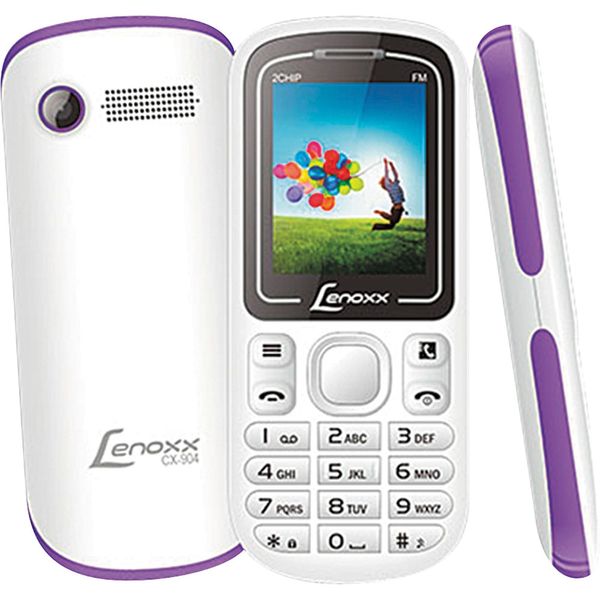 Celular Lenoxx CX904 Dual Chip Tela 1.8" Bluetooth e Câmera Preto e Roxo