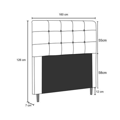 Cabeceira De Casal Queen 160Cm Luna I02 Corano Bege