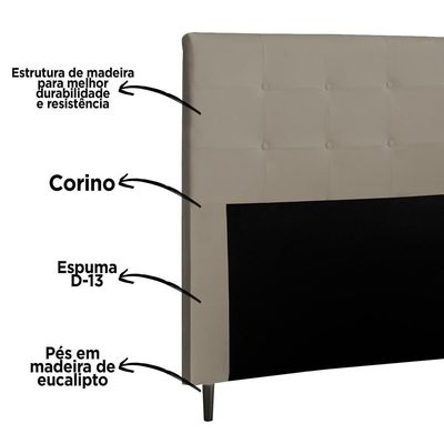Cabeceira De Casal Queen 160Cm Luna I02 Corano Bege