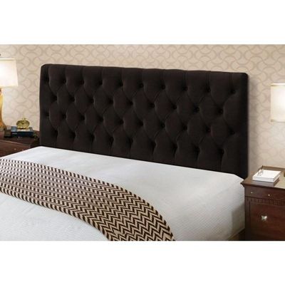 Cabeceira Cama Box Casal King 195Cm Cristal Suede Chocolate